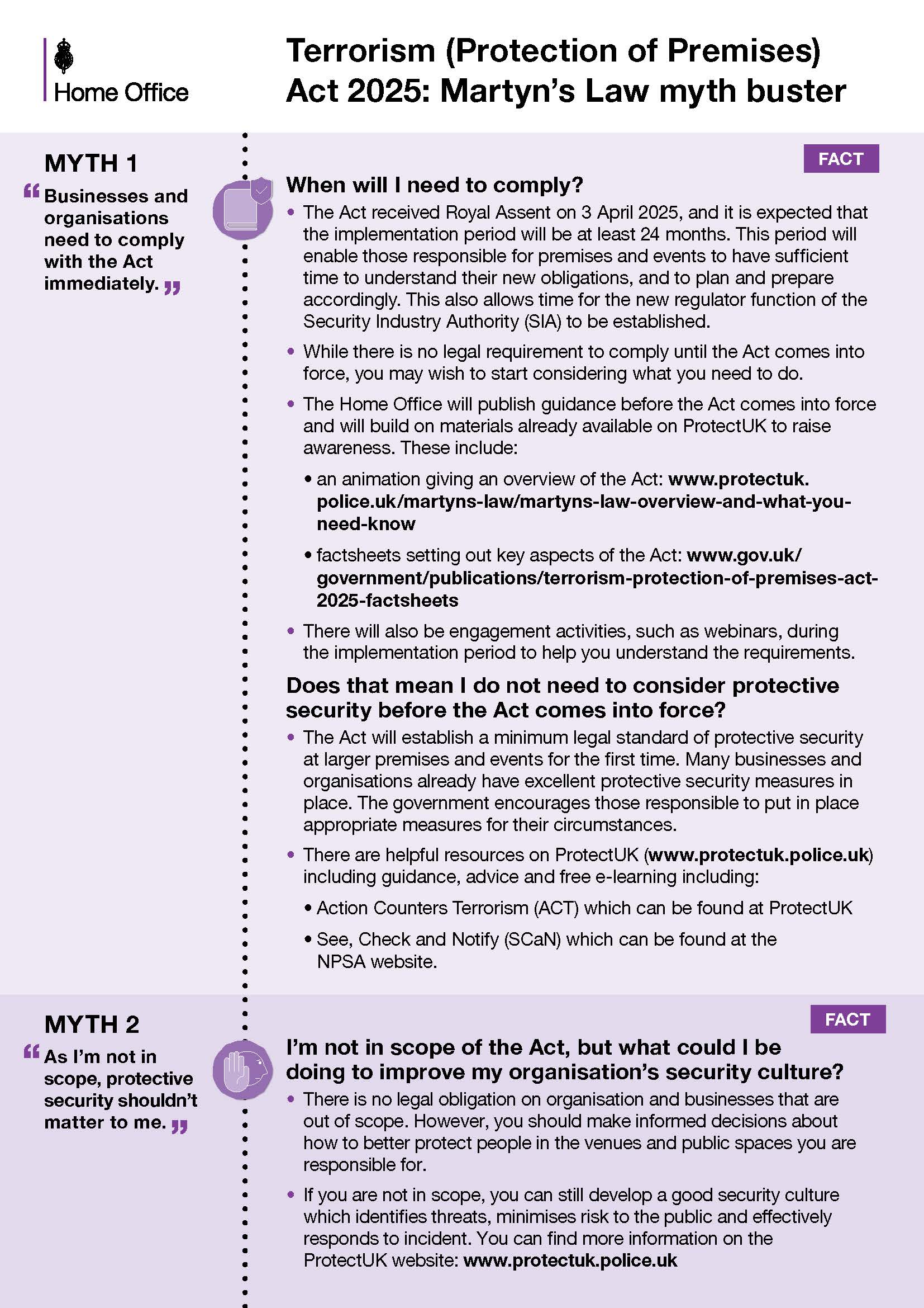 Martyn's Law Myth Buster 