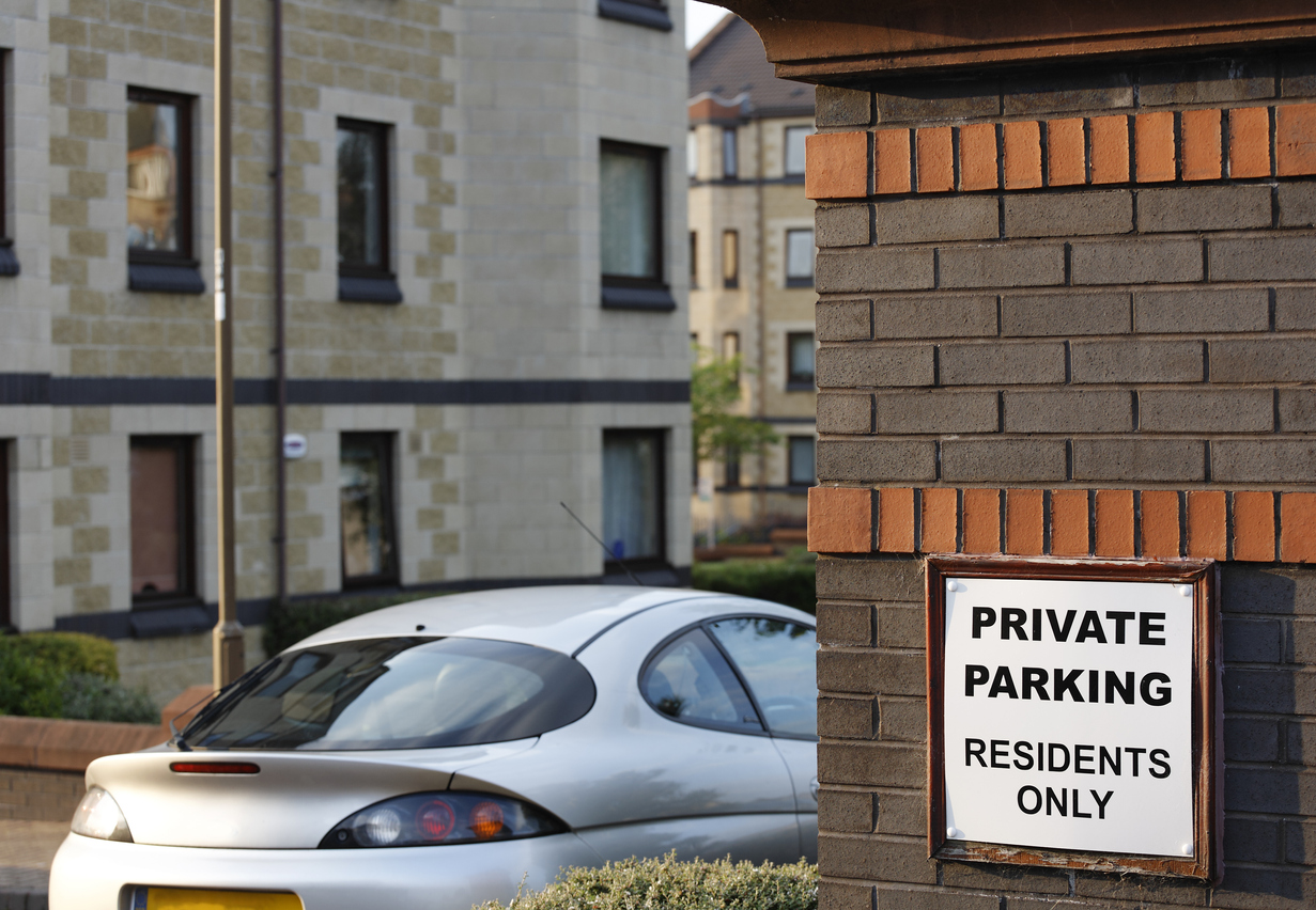 Private restricted car parking area