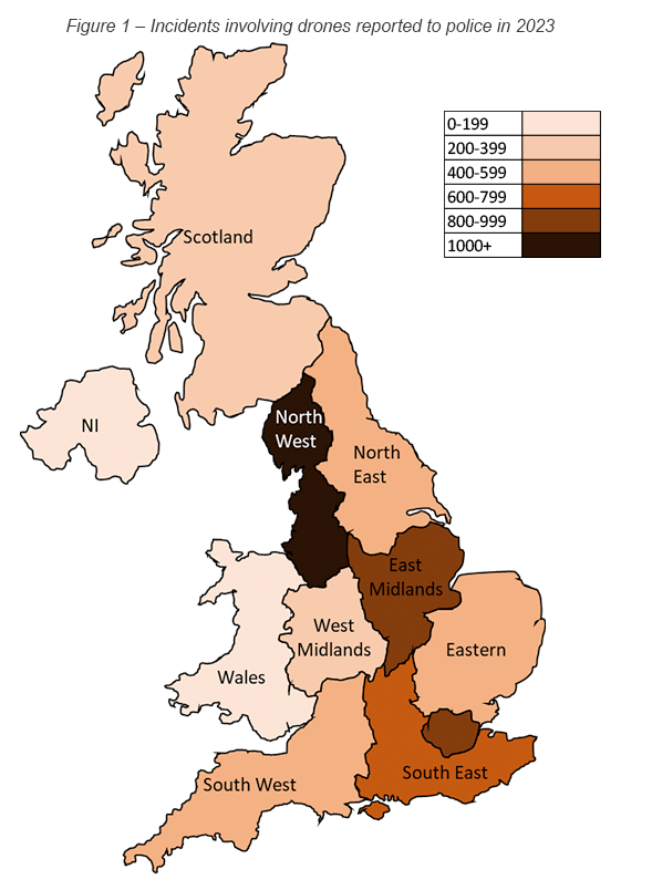 UK Drones Incidents 2023