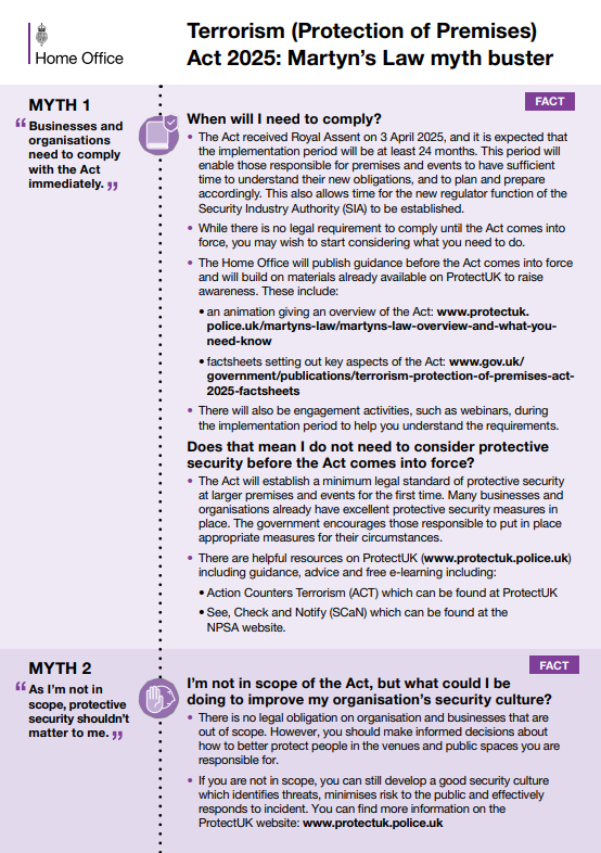 Martyn's Law Myth buster thumbnail