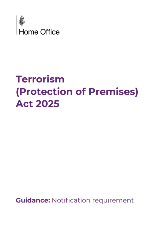 Terrorism Protection of Premises Act 2025 Guidance: Notification requirement