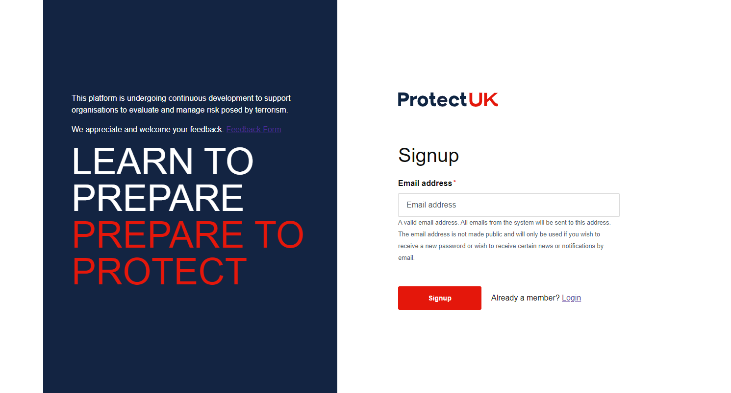 ProtectUK Sign up