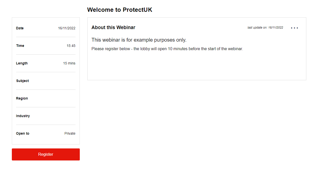 ProtectUK Webinar Registration 