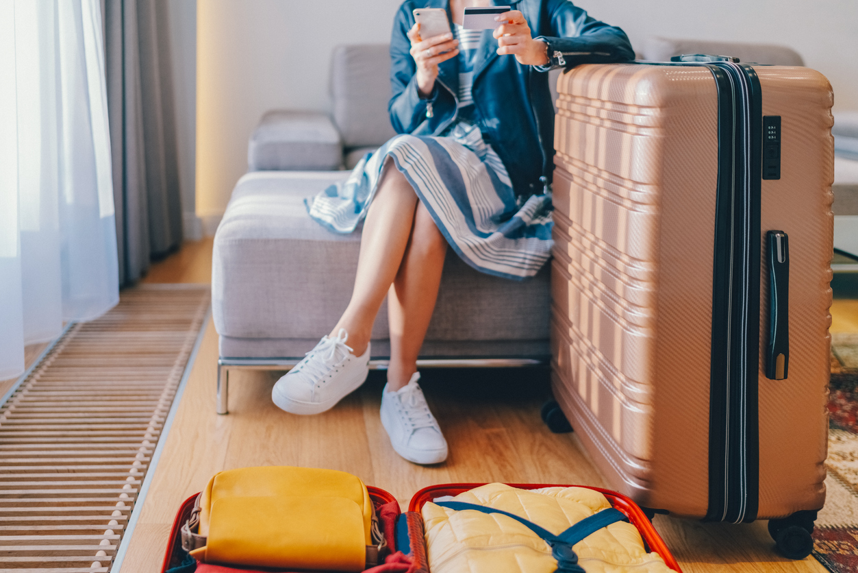 Suitcase in room