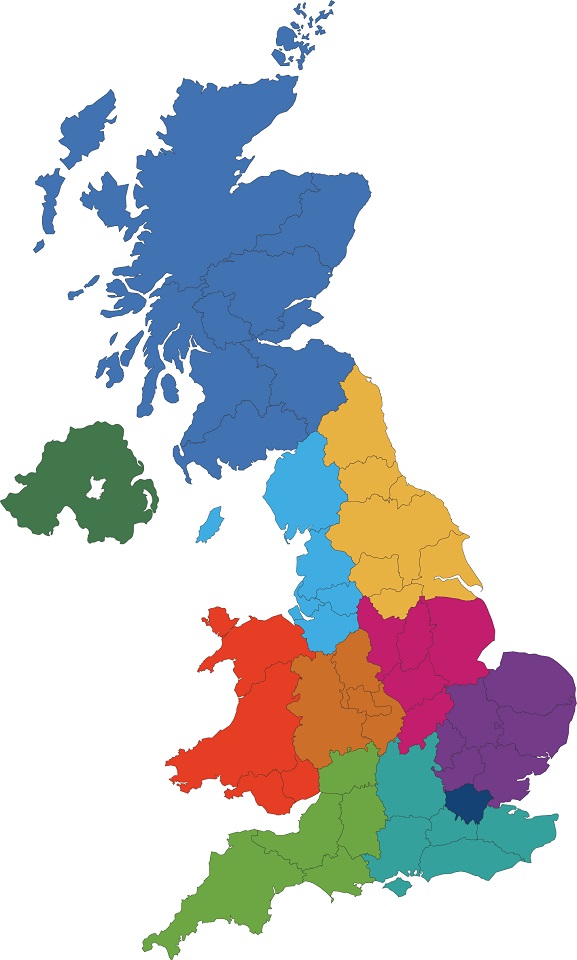 Map of region locations of Counter Terrorism Units
